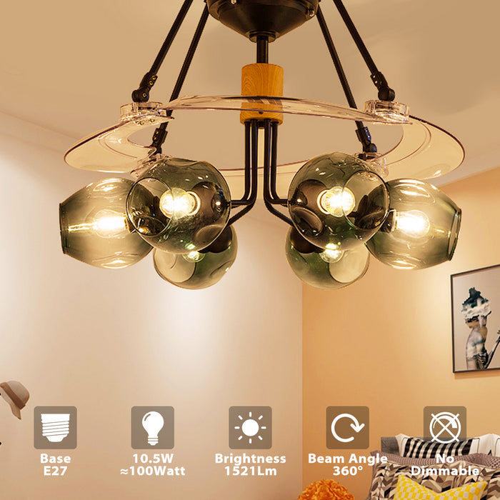 LVWIT Lampadine LED E27 Luce Calda 2700K, Lampadina 11W Equivalenti a 100W, 1521LM, Lampadina LED Filamento A60 Stile Vintage Retrò, Risparmio Energetico, Non Dimmerabile, Pacco da 6 Unità