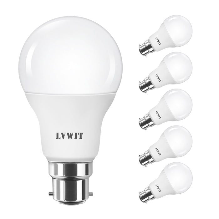 B22 LED Glühbirnen, 806Lm A60 6 Stücke 6500K