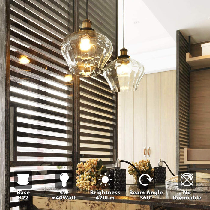 LVWIT 4W Ampoule LED Filament à Bayonnate G45 B22, 2700K Blanc Chaud, 470Lm, Ampoule Vintage, Non-dimmable, Lot de 6