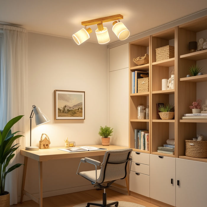 LVWIT LED Deckenlampe 3 flammig Deckenleuchte Holz （Aus China)