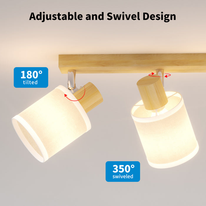 LVWIT LED Deckenlampe 3 flammig Deckenleuchte Holz （Aus China)