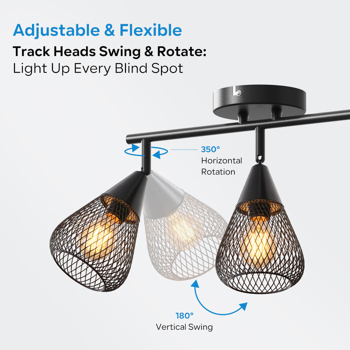 LVWIT Faretti LED da Soffitto Orientabili con 3 Luci E14, Faretto da Interno Moderna, Faretti Soffitto per Barra, Salotto,Cameretta, Cucina (Senza Lampadina) [Classe di efficienza energetica A]