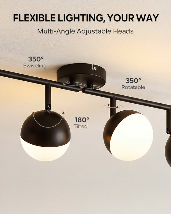 LVWIT Faretto da Soffitto Nero,Faretto 4 Luci attacco G9(Lampadine Escluse) [Classe di efficienza energetica A] Faretti Orientabile, Paralume in Alluminio e PC, per Soggiorno, Sala da Pranzo, Camera da Letto e Corridoio