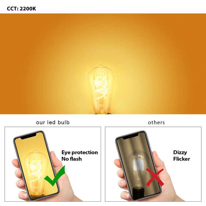 LVWIT Vintage Glühbirne E27 ST64 LED Warmweiss 4.9W 2200K Antike Spiral Filament LED Glühlampe für Nostalgie und Retro Beleuchtung im Haus Café Bar - 3er Pack, Nicht Dimmbar (Aus China)