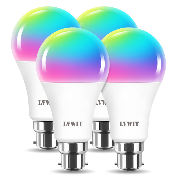 B22 LED WiFi Smart Lampe, A70 1521Lm 4er Pack