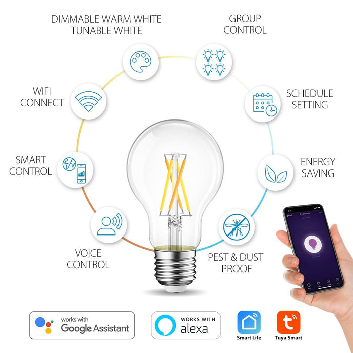 E27 Smart WiFi LED Lampadina 806Lm