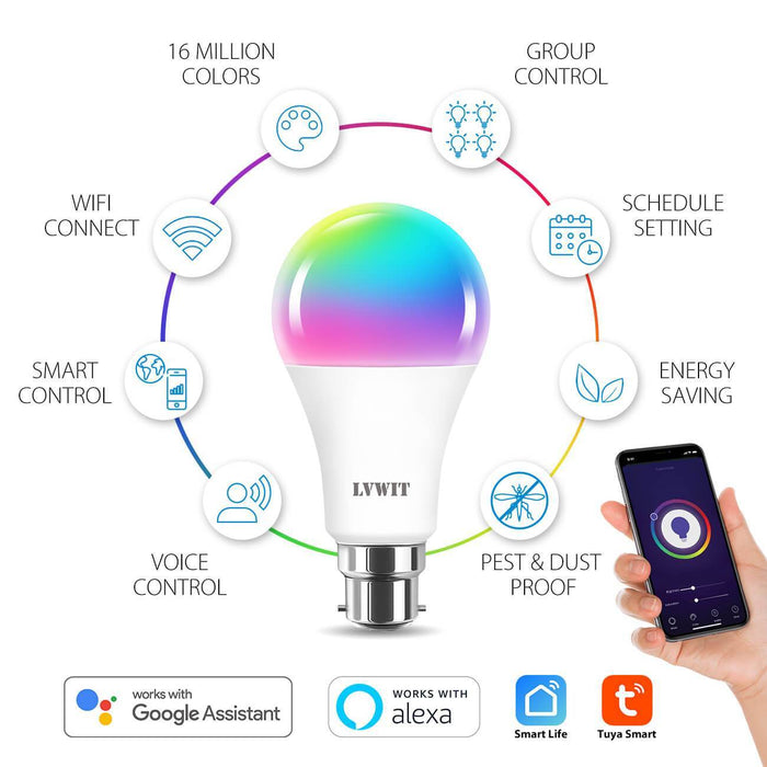 Bombilla LED Inteligente Smart E27 A60 Dimable CCT+RGB 10W WiFi