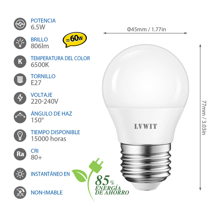 Bombillas LED E27 6.5W