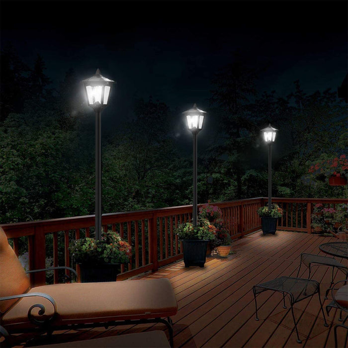 LVWIT 67" Solar Lamp Post Lights Outdoor 50 Lumens, Solar Powered Vintage Street Lights for Garden, Lawn, Pathway, Driveway