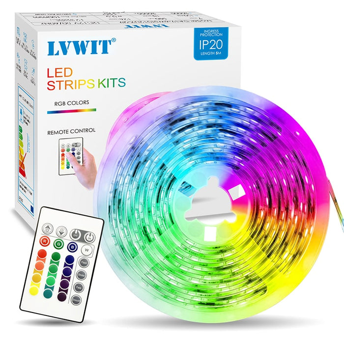 Remote Led Strip Lights, 16Ft (12 Basic Colors)