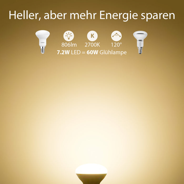 LVWIT E14 LED Reflektorlampe 7.2W, 806LM