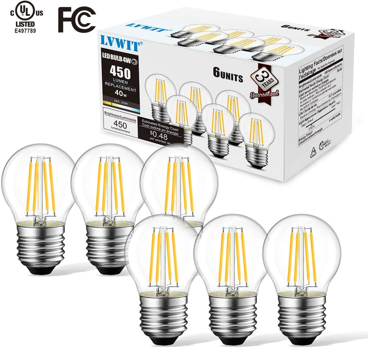 E26 LED Globe Bulbs, 450Lm G14