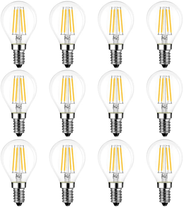 LVWIT E14 Golfball LED Filament Bulb, 60W Incandescent Bulb Equivalent, 5.5W P45 Small Golf