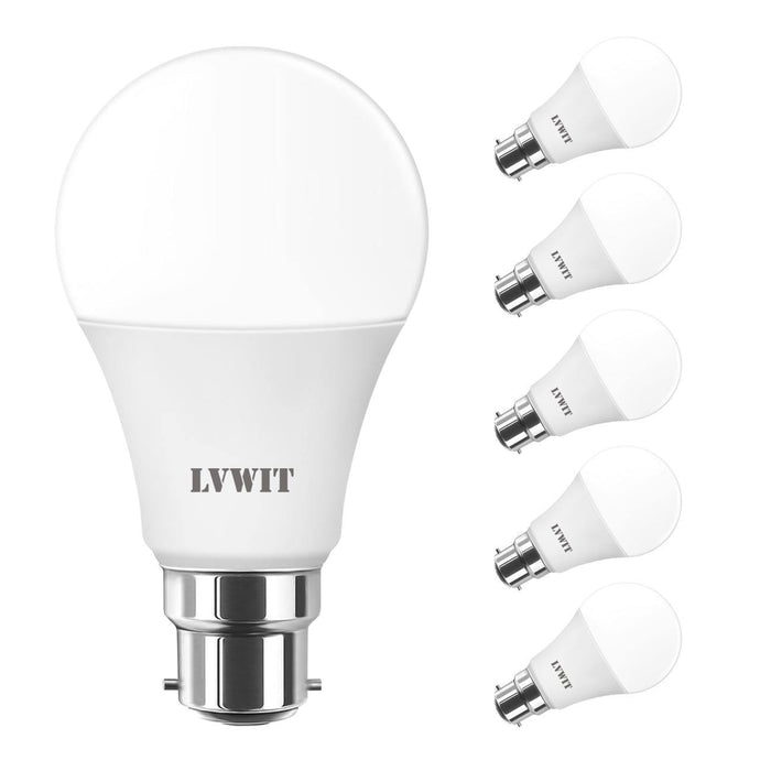 LED Light Bulbs B22 1521Lm A60 Bulbs 6500K Daylight 6PCS LVWIT