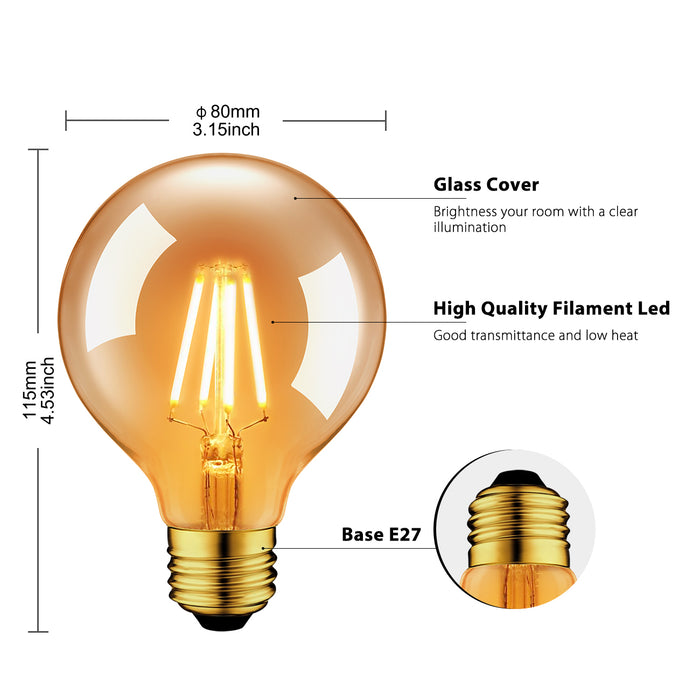 Bombillas LED E27 G80 6.5W