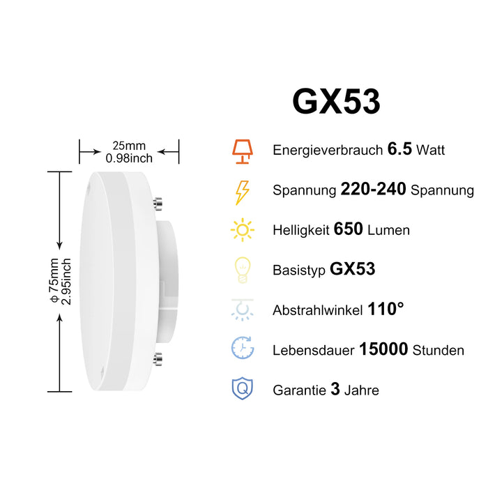 LVWIT LED GX53 Spot 5W/6.5W