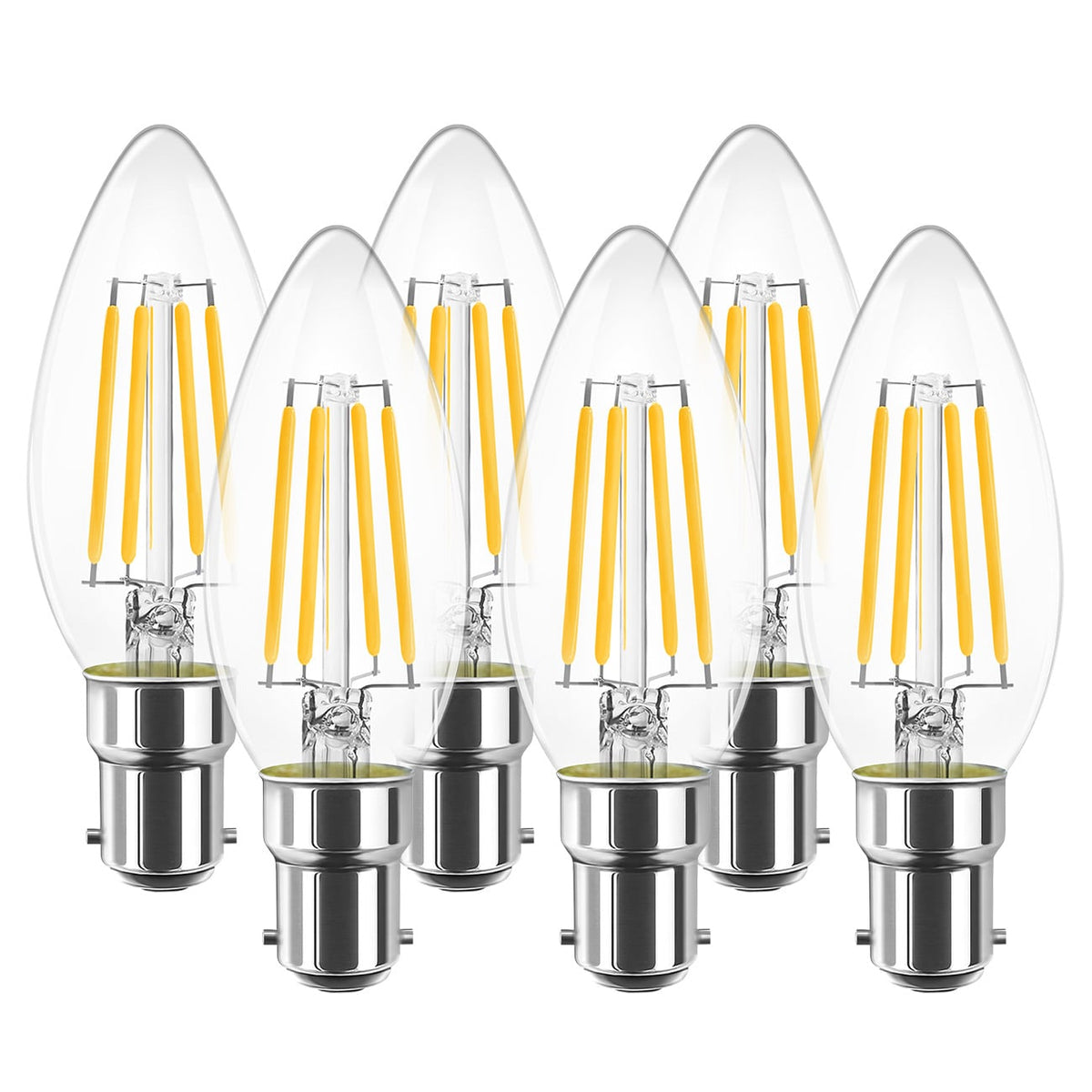 Lampadina a candela a LED E14, forma B35, con diffusore latteo, 5 Watt