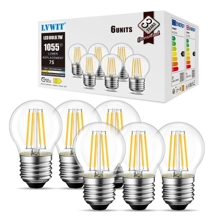 E27 Lampadina Filamento LED, G45 1055Lm