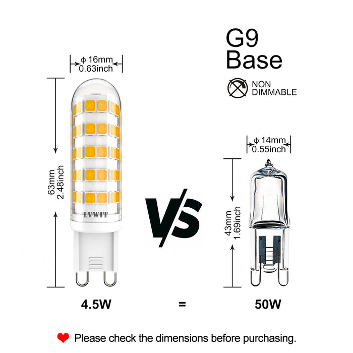G9 LED Glühbirnen, flackerfrei 500Lm