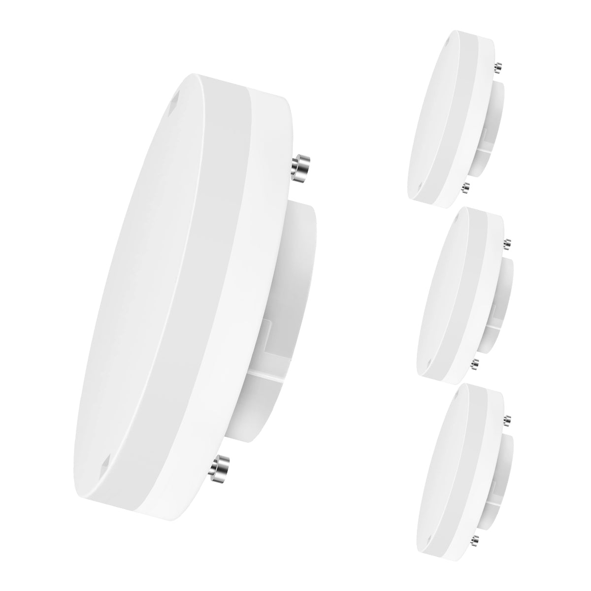 Lot De 10 Ampoules LED GX53 Blanches 4W, 420lm, 4000K - Culot GX53, Angle 96°, Mates - Neuf