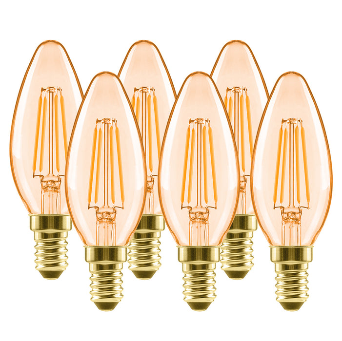LVWIT E14 Vintage LED Filament Candle Bulbs