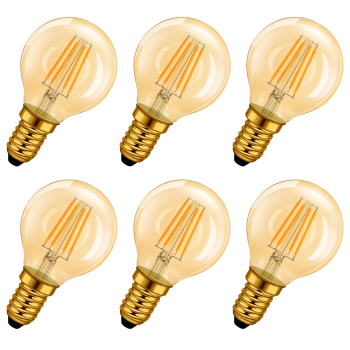 E14 LED Glühlampe Filament, G45 4W Gold
