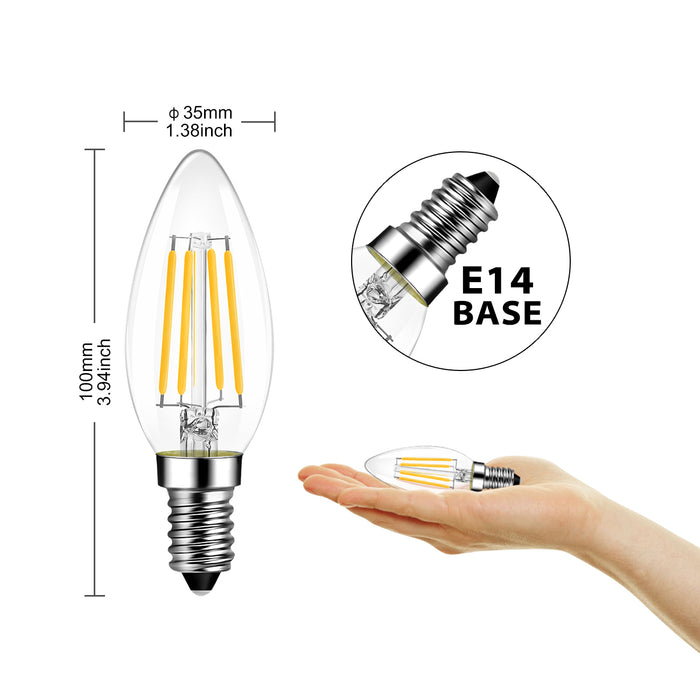 E14 LED Filament Glühbirne für Kronleuchter 600Lm