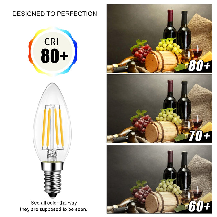 E12 LED Light Bulbs, 500Lm B11