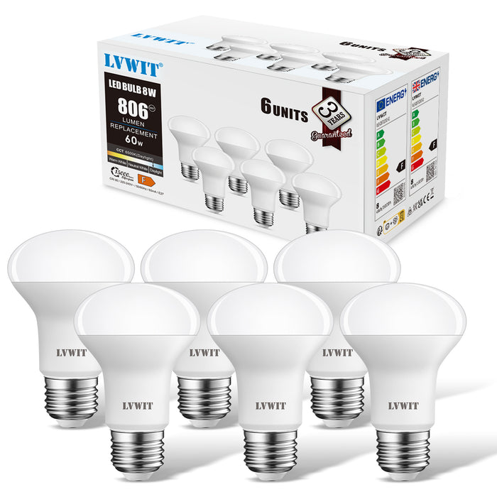 E27 LED Light Bulbs, R63 806Lm