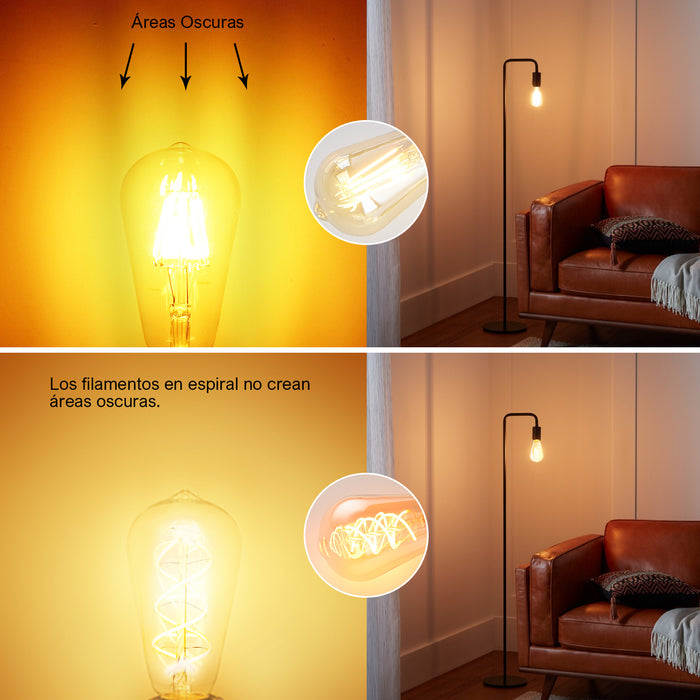 LVWIT 5W Spiral Flexible E27 Bulb 35W Equivalent,400LM,2200K