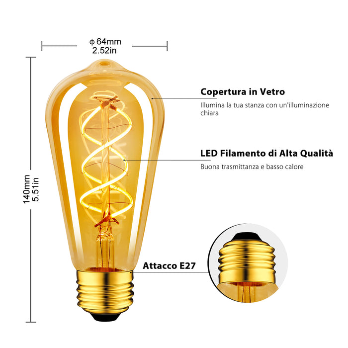 E27 Bombillas LED 4.9W de Filamento Flexible